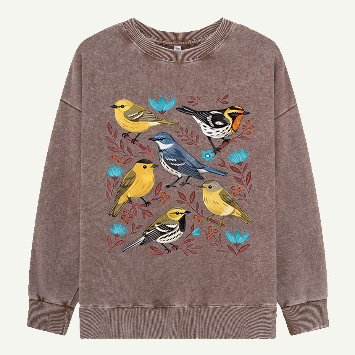Garden Full of Songbirds Washed Sweatshirts