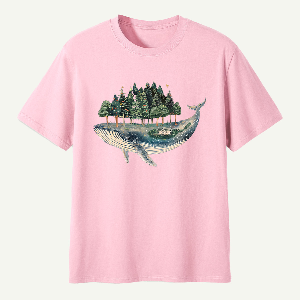 Whale Carrying A Moonlit Forest T-Shirt
