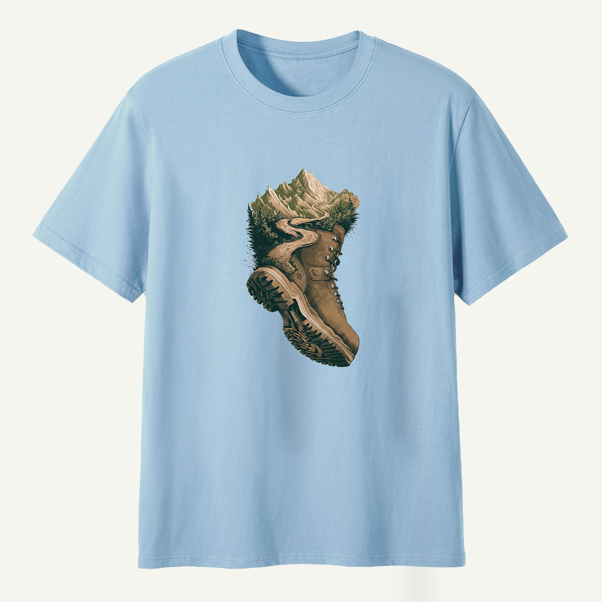 Hiking Boot Mountain Trail Landscape T-Shirt