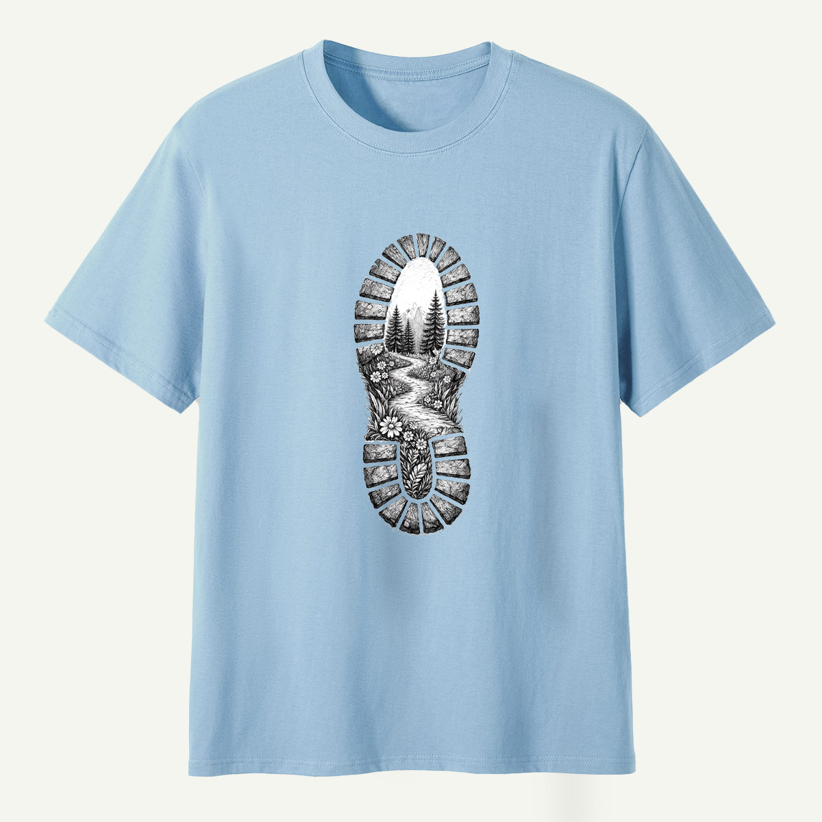Hiking Boot Trail Sole Print T-Shirt