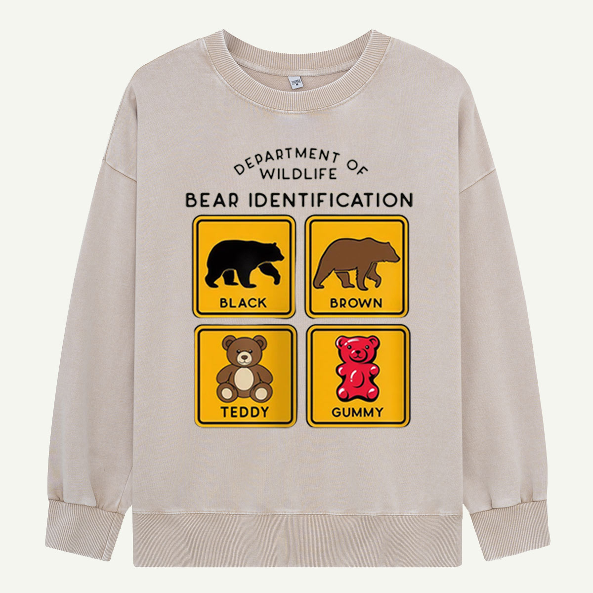 Department of Wildlife Bear Identification Washed Sweatshirts