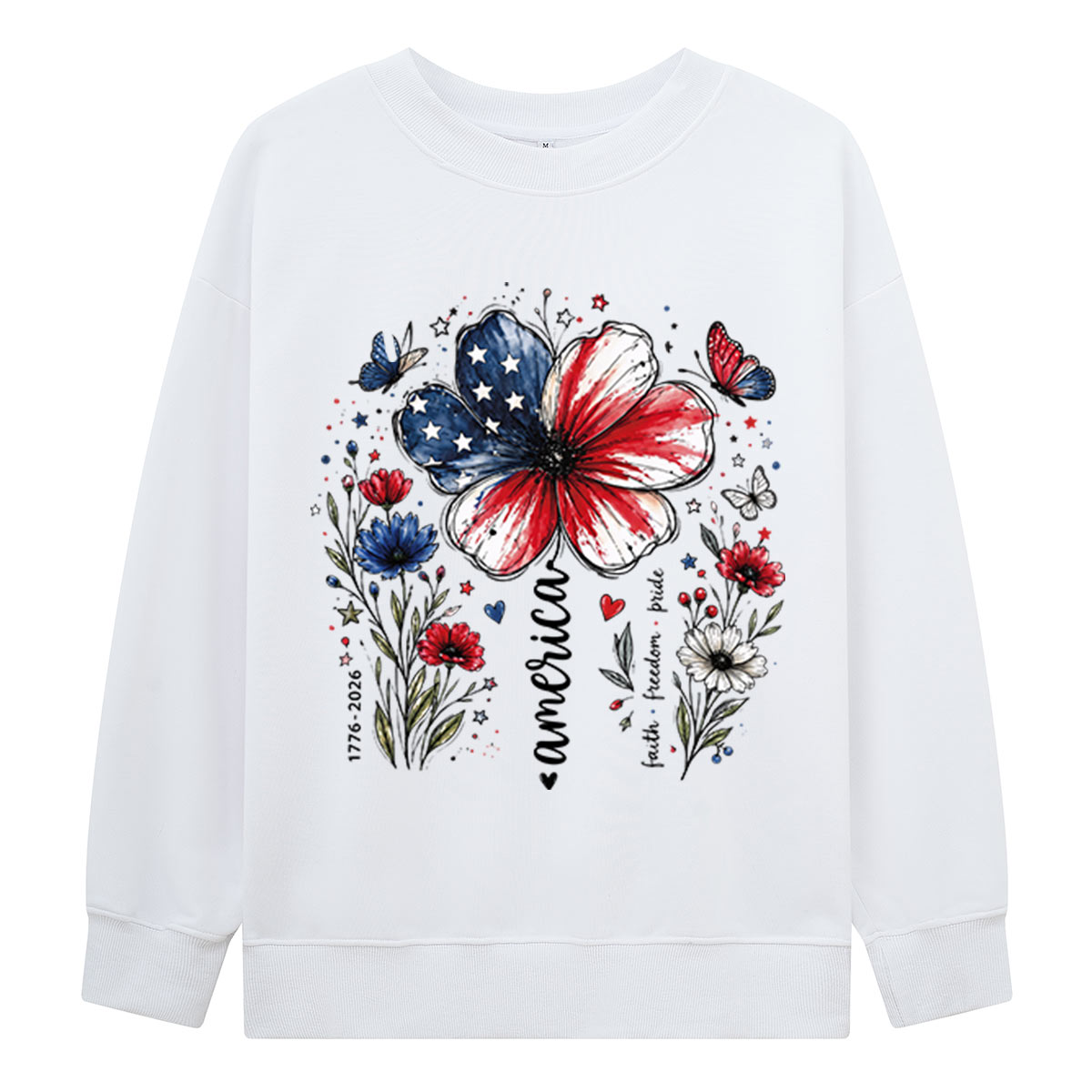 USA 250th Anniversary Floral Sweatshirts