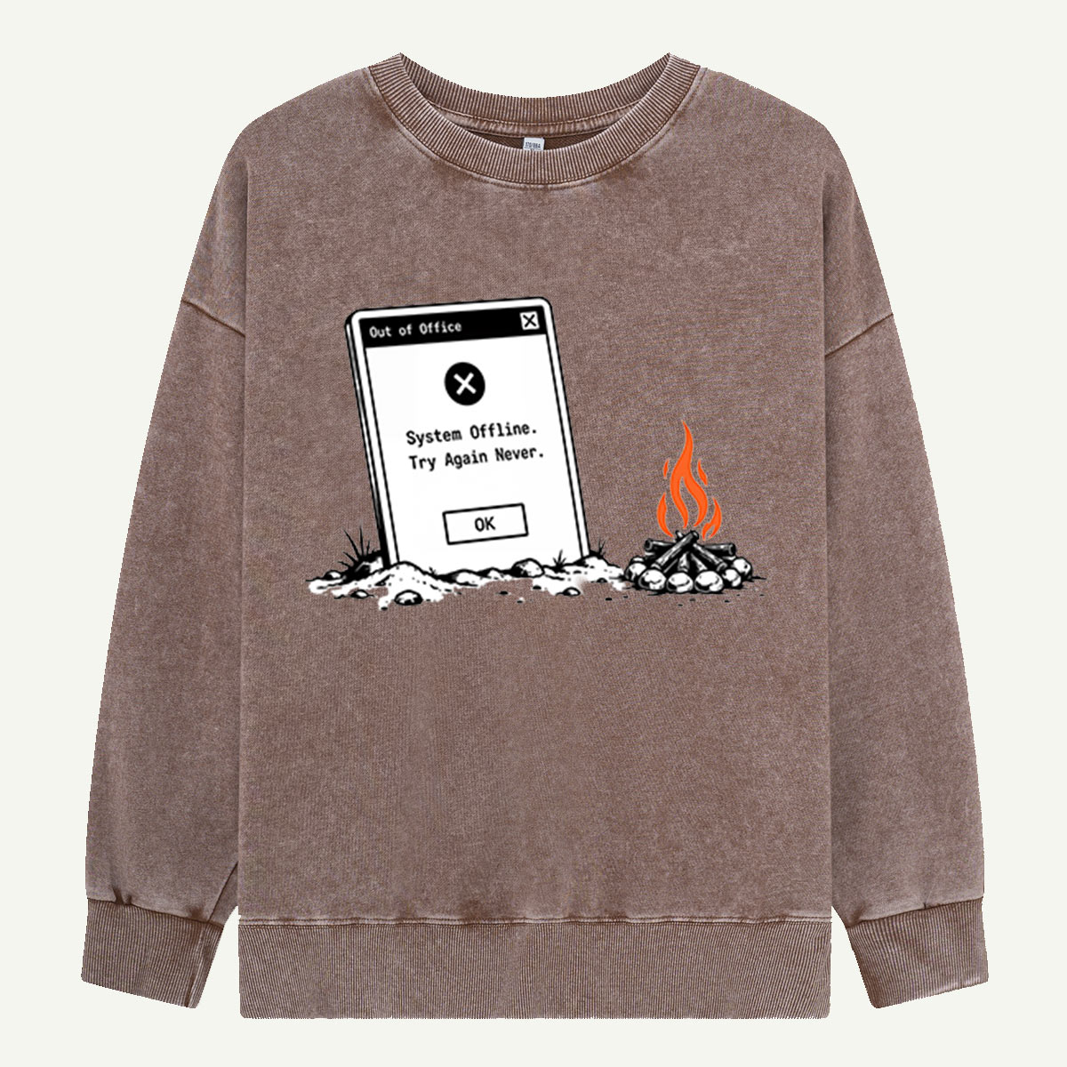 Out of Office, Into the Campfire Washed Sweatshirts