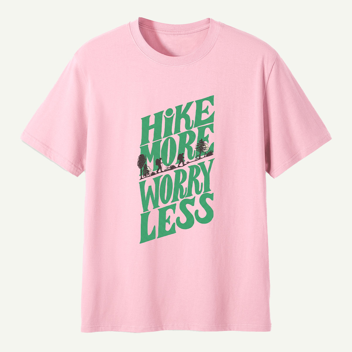 Hike More Worry Less Retro Outdoor Quote T-Shirt
