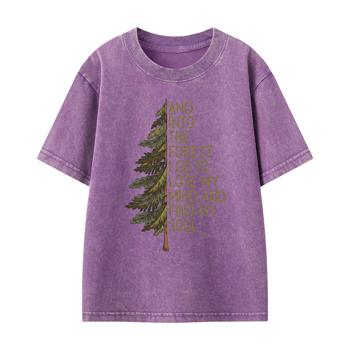 Into the Forest Tree Quote Washed T-Shirt