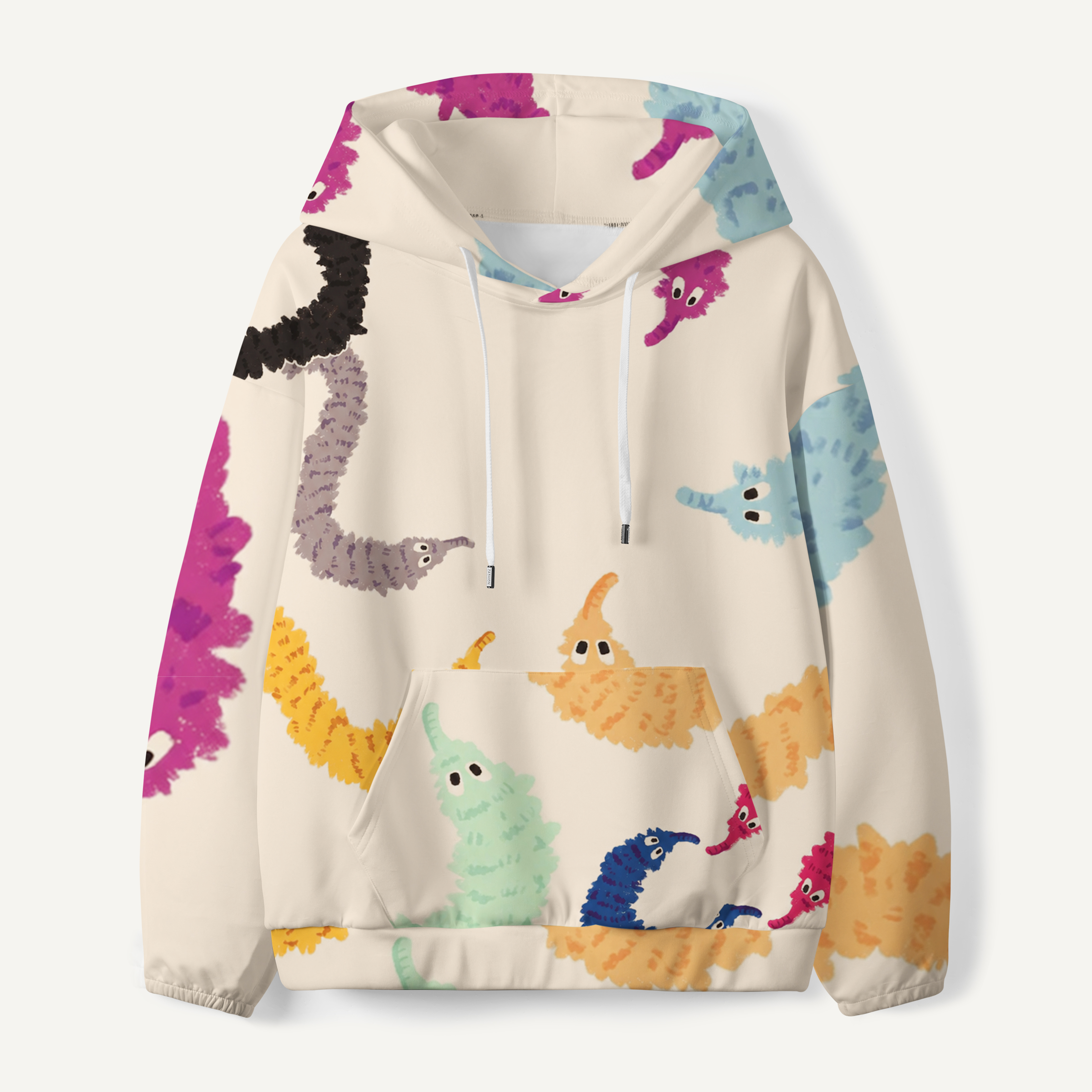 Rainbow Caterpillar Parade Pattern Kids All-over Printed Hoodie