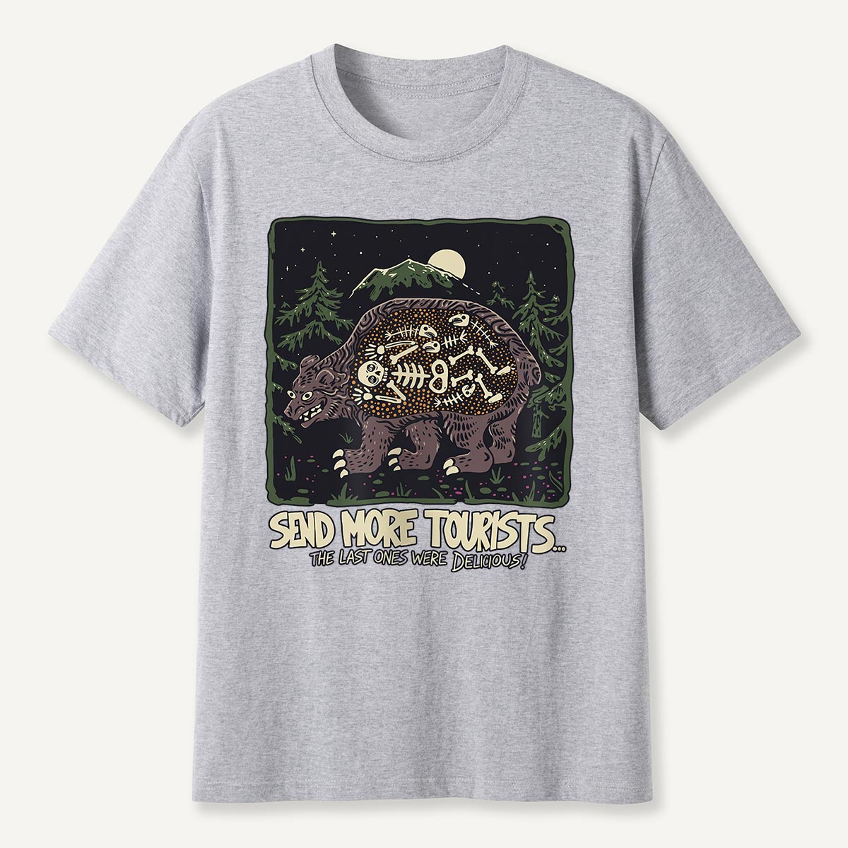 Send More Tourists Bear Skeleton T-Shirt
