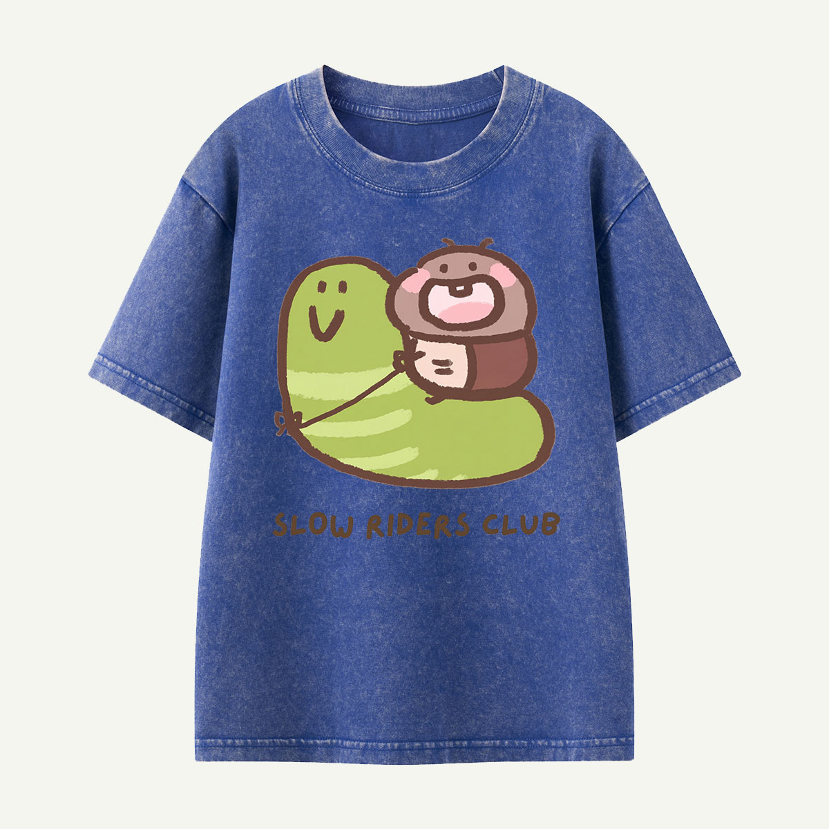 Slow Riders Club Snail Ride Kids Washed T-Shirt