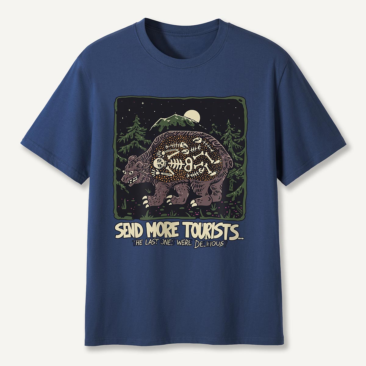 Send More Tourists Bear Skeleton T-Shirt
