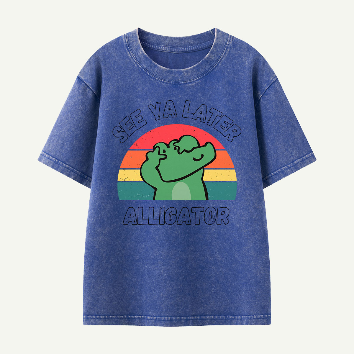 See Ya Later Alligator Retro Kids Washed T-Shirt