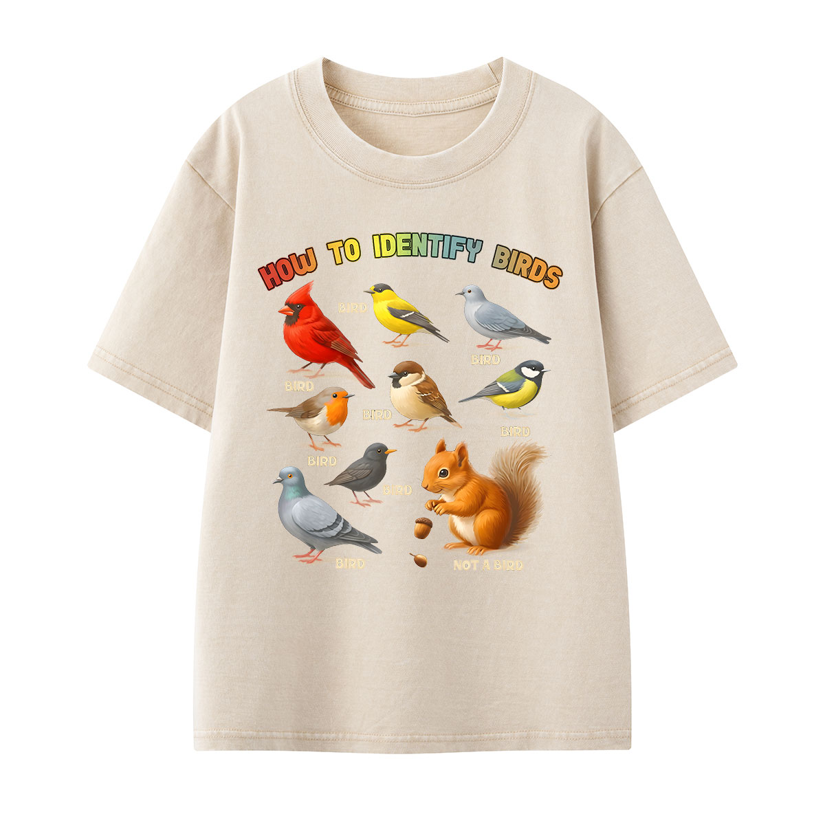 How to Identify Birds Kids Washed T-Shirt