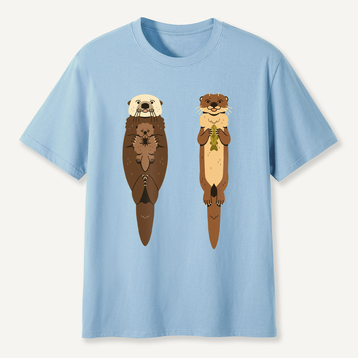 Sea Otter and River Otter Cute Duo T-Shirt