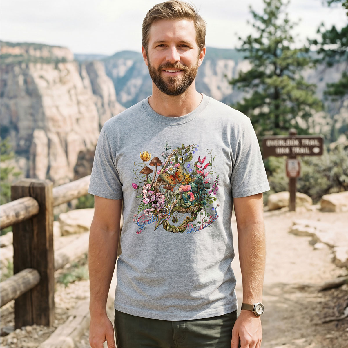 Nature Retro Psychedelic Music T-Shirt