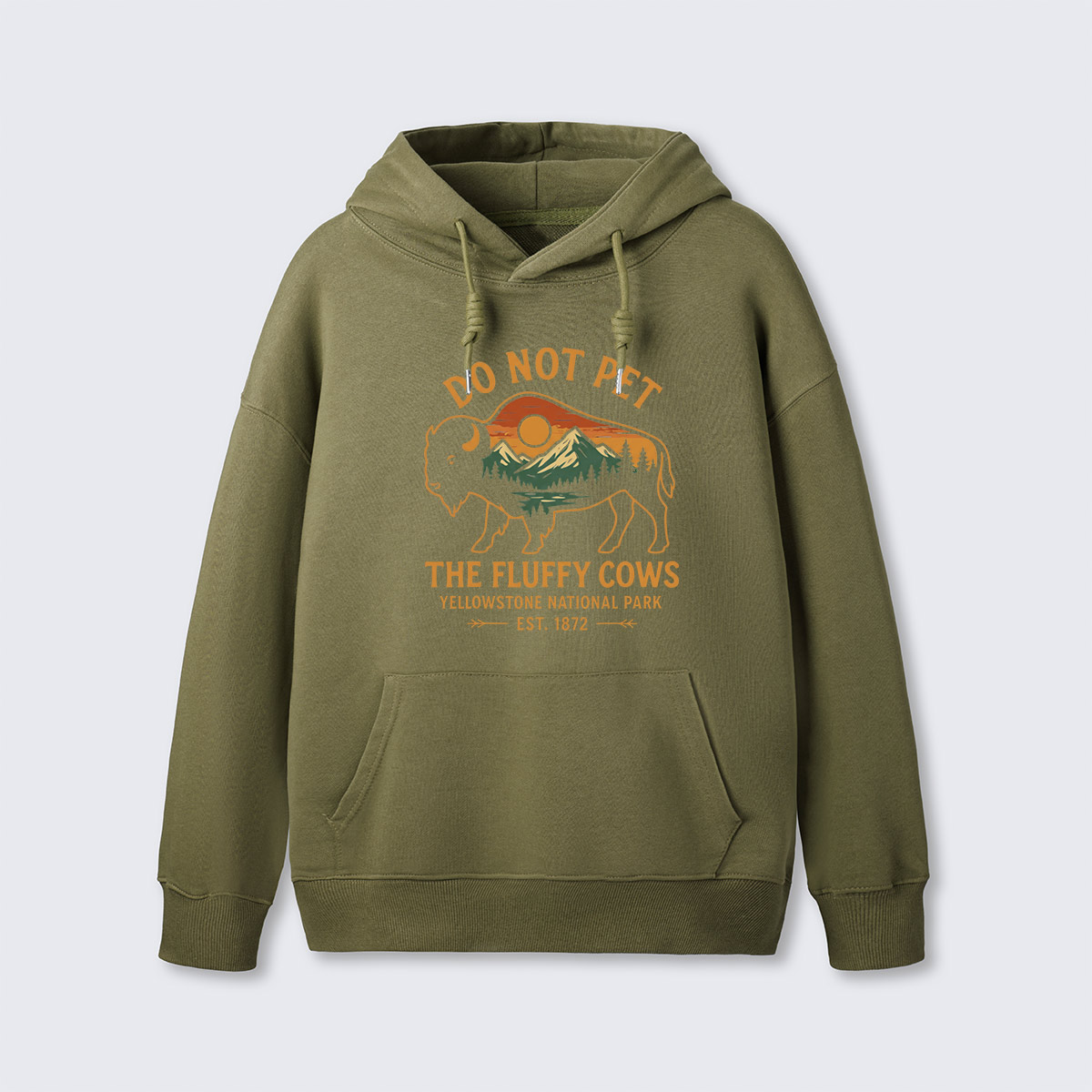 Do Not Pet The Fluffy Cows Buffalo Yellowstone National Park Hoodie