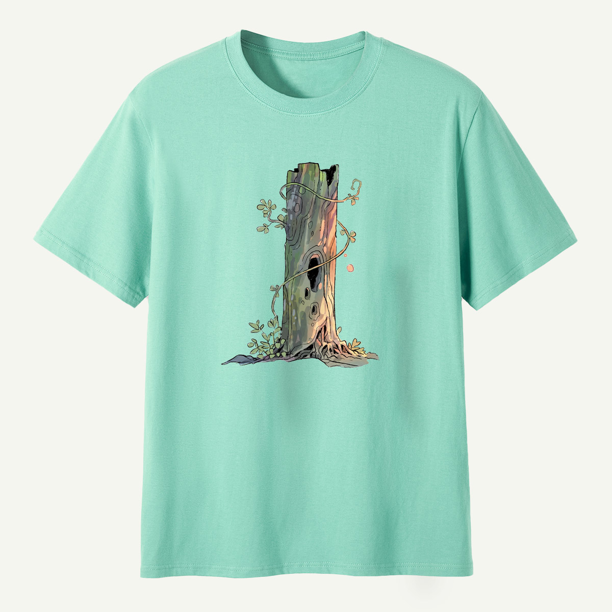 Mossy Hollow Tree Woodland Habitat T-Shirt