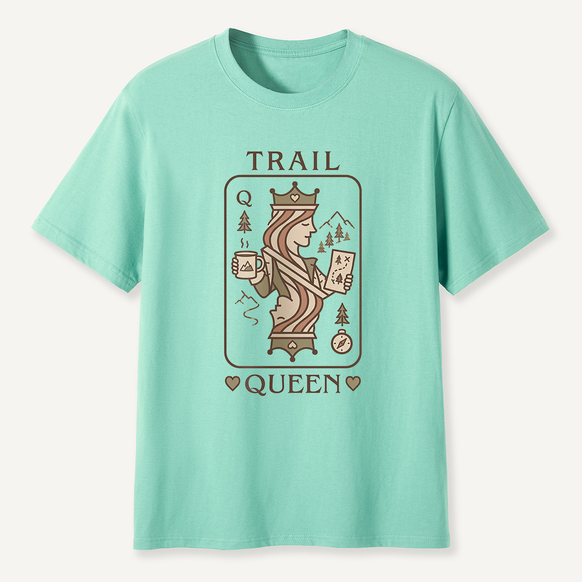 Trail Queen Hiking Playing Card  T-Shirt