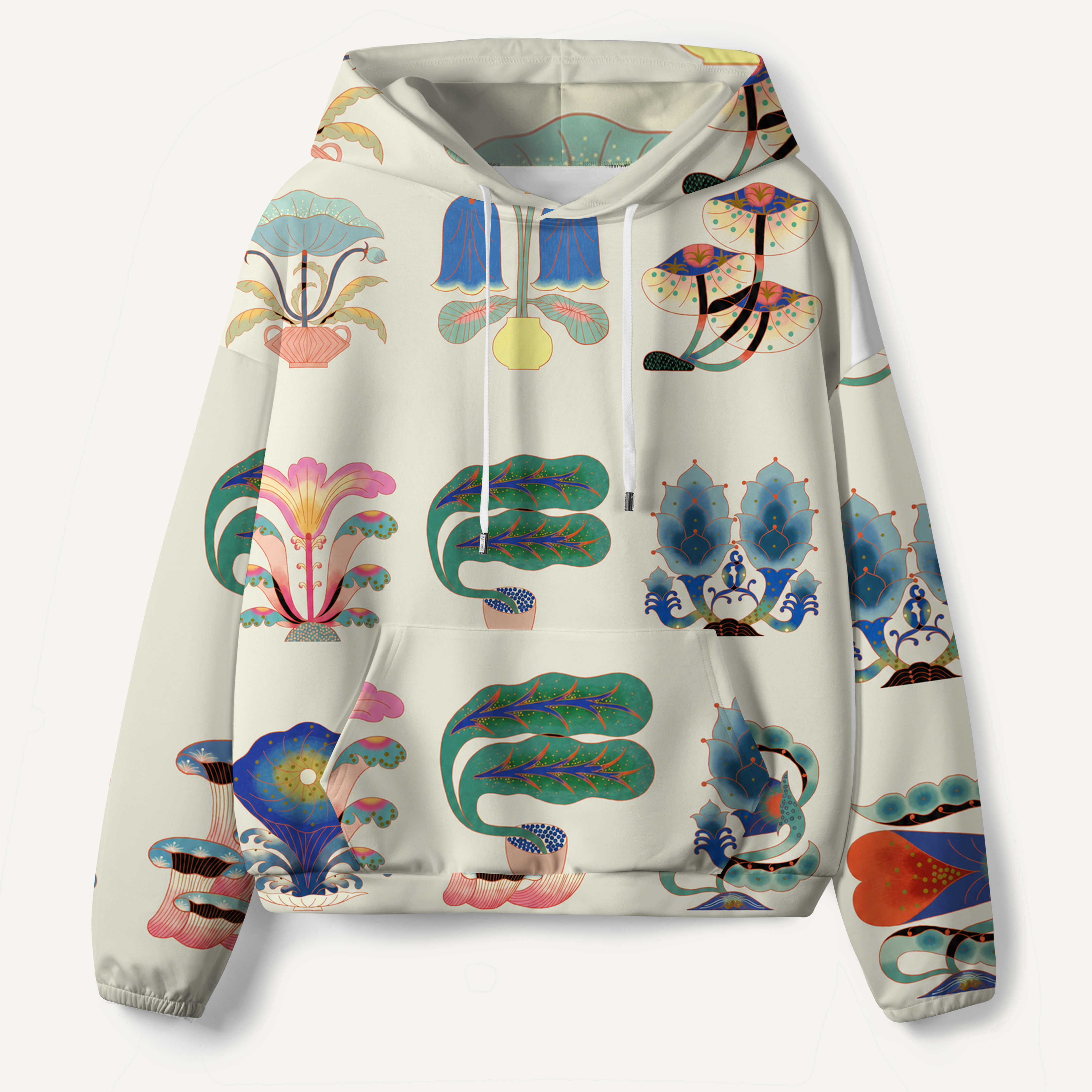 Vintage Mushroom Study Collection All-over Printed Hoodie