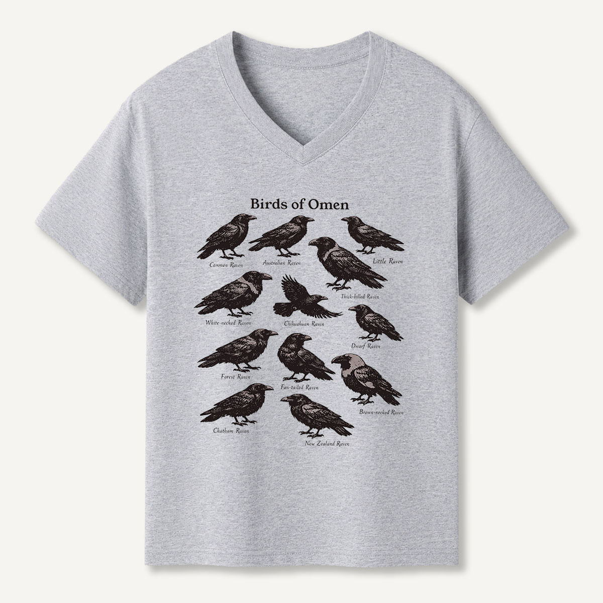 Birds Of Crows Crow Study V-neck T-Shirt