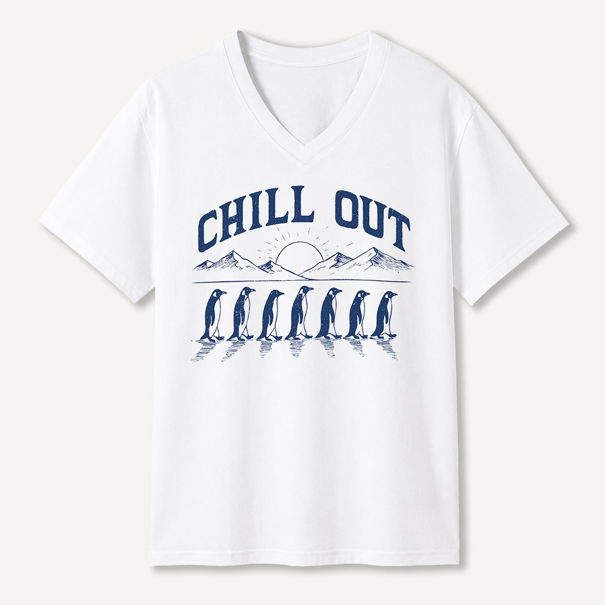 Chill Out Penguin Parade V-neck T-Shirt
