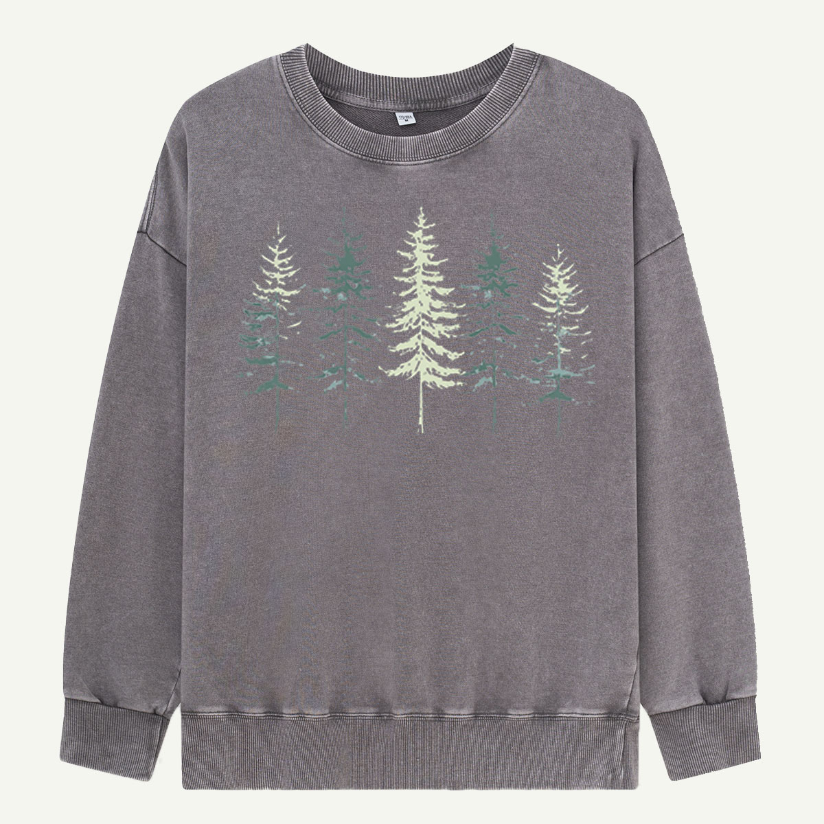 Minimal Pine Forest Silhouette Washed Sweatshirts