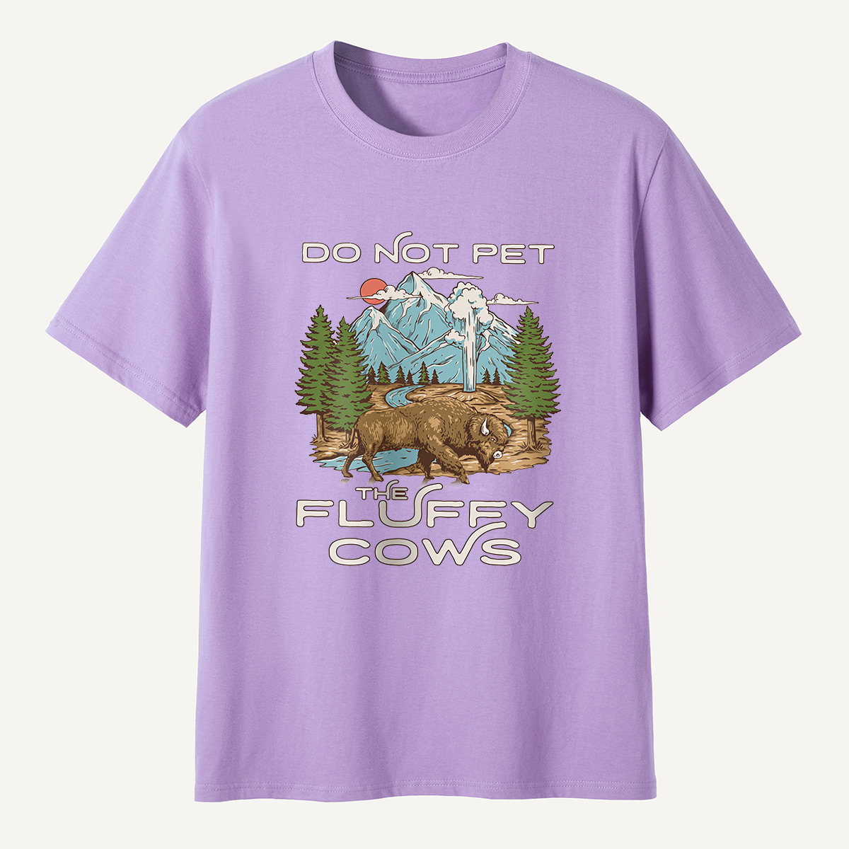 Do Not Pet the Fluffy Cows Mountain Scene T-Shirt