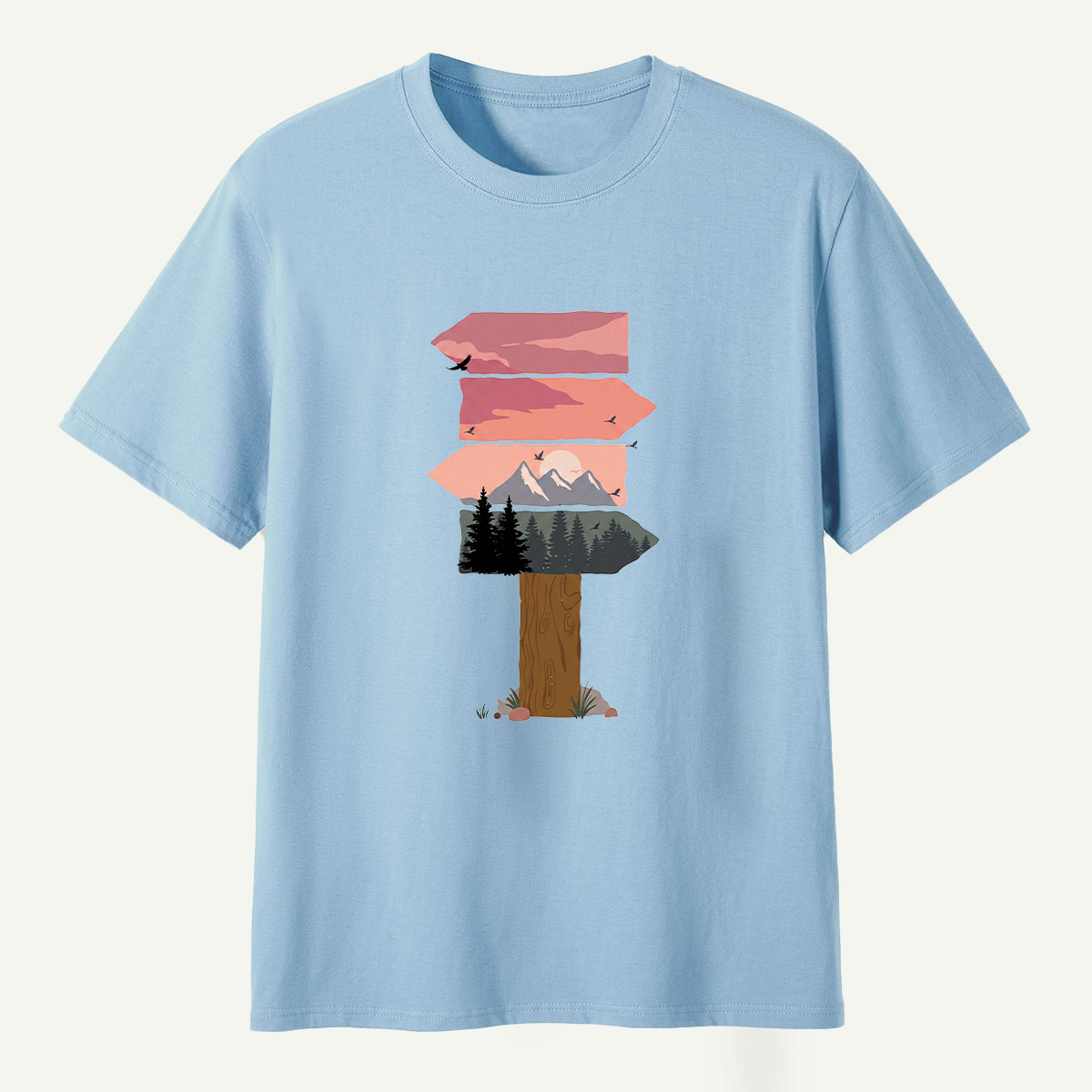 Sunset Layers Over Pine Forest T-Shirt