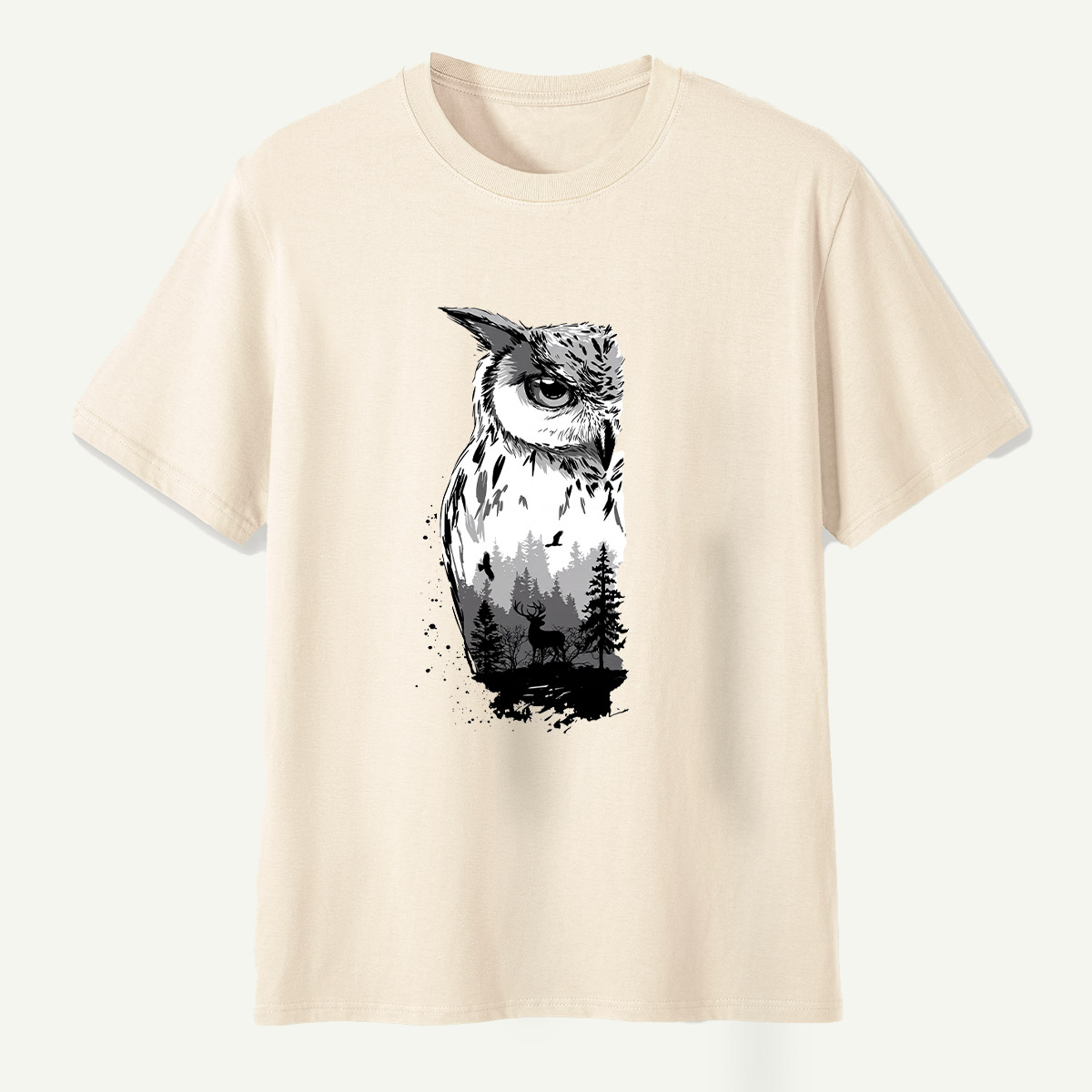Woodland Owl Ink Portrait T-Shirt