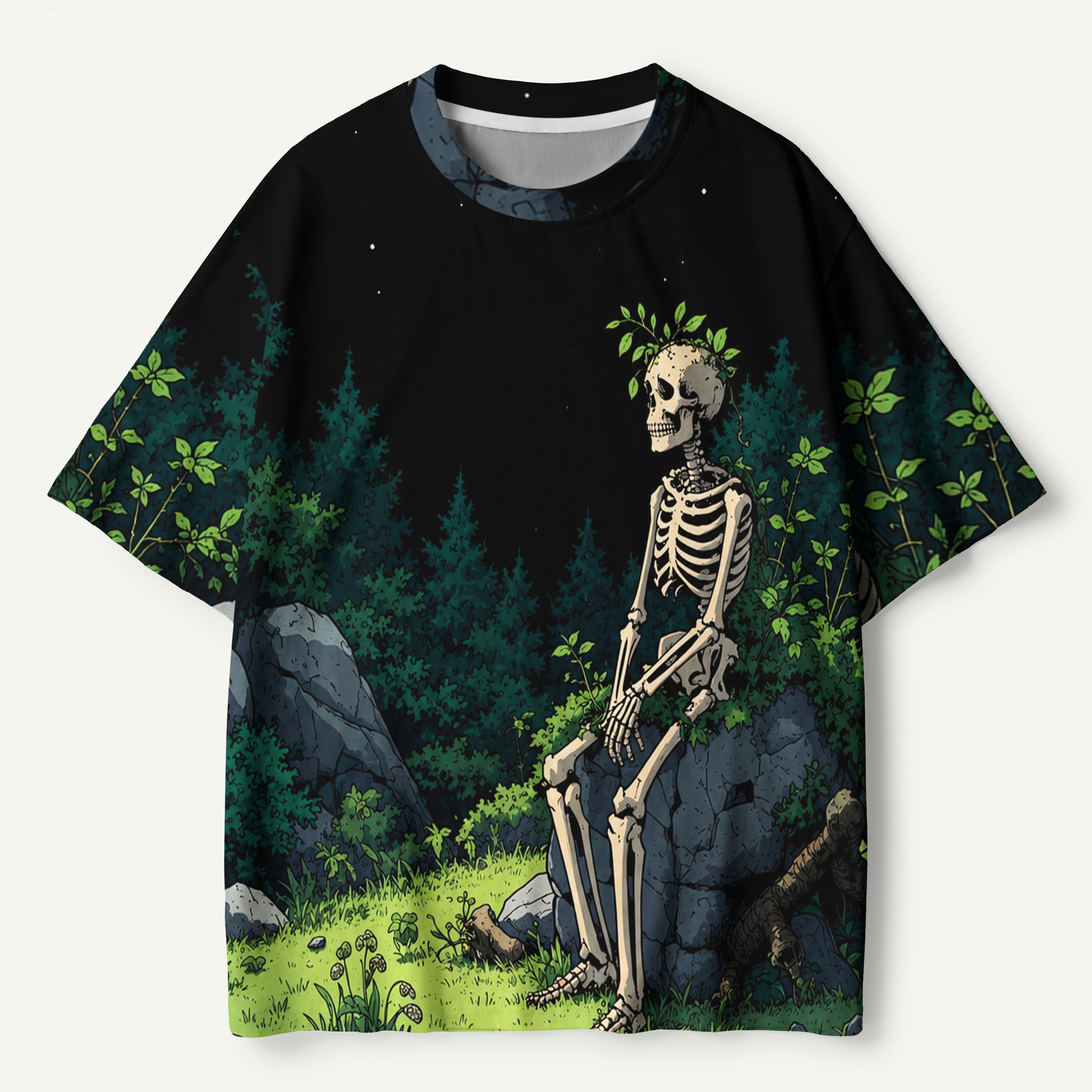 Skeleton Waiting In The Forest Premium Pure Cotton Tee