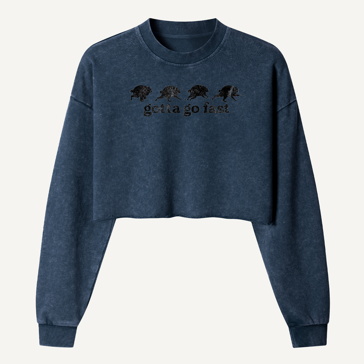 Gotta Go Fast Armadillo Parade Women's Washed Cropped Sweatshirt