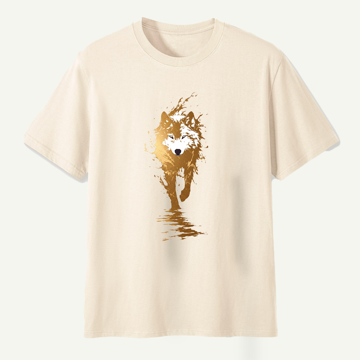 Golden Fox Reflection Watercolor T-Shirt