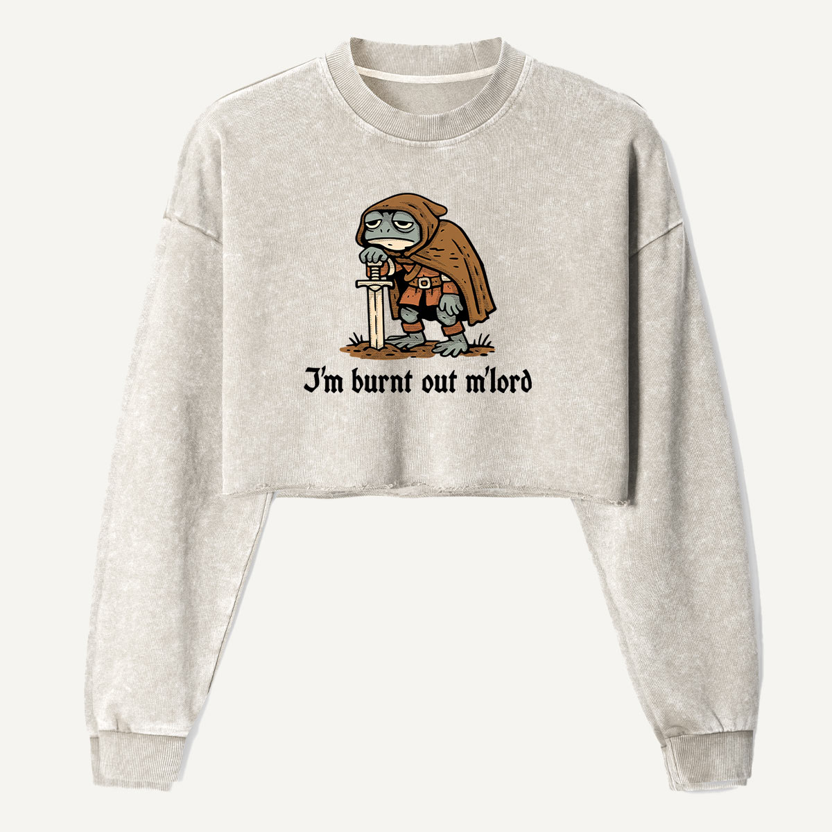 Im Burnt Out Outdoor Critter Women's Washed Cropped Sweatshirt