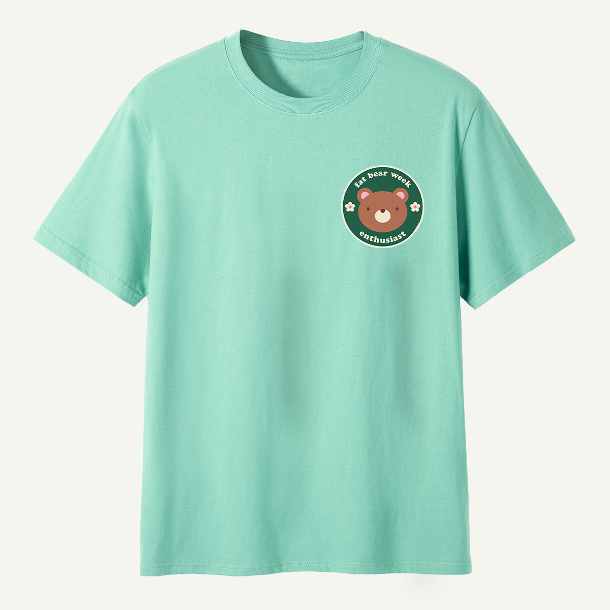 Fat Bear Week Enthusiast Cute Bear Badge T-Shirt