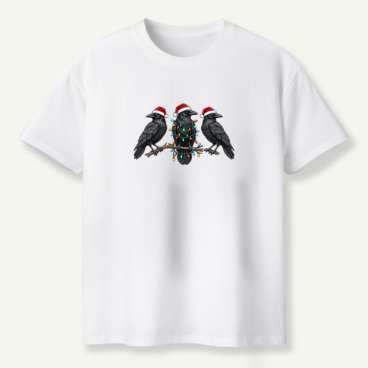 Christmas Ravens With Holiday Lights T-Shirt