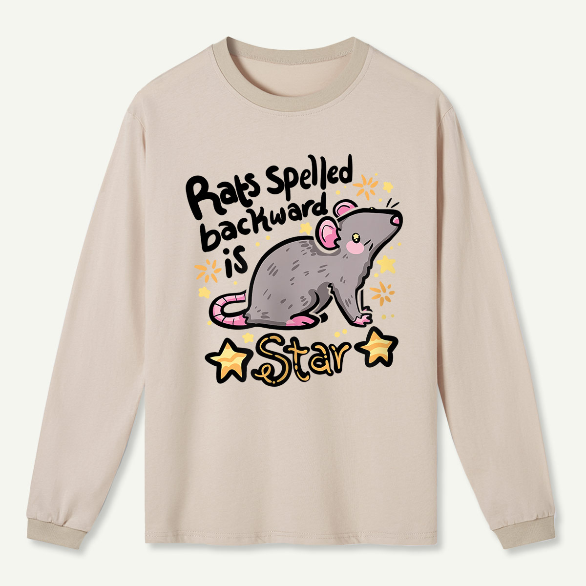 Rat Star Graphic Long Sleeve T-Shirt