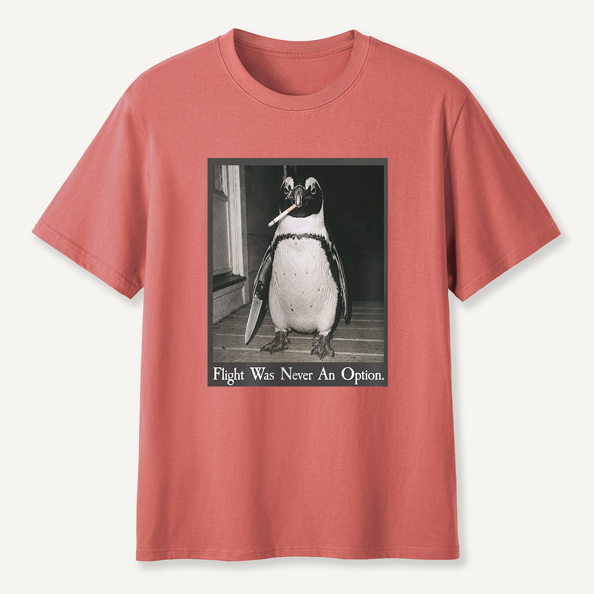 Flight Was Never An Option Penguin Portrait T-Shirt
