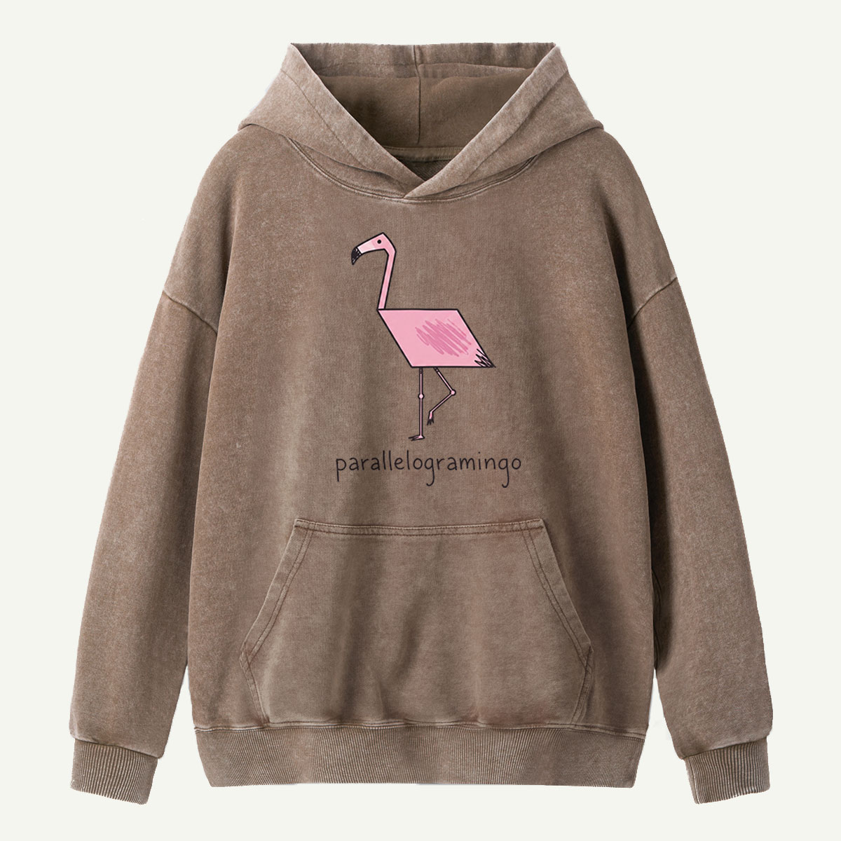 Parallelogramingo Flamingo Pun Washed Hoodie
