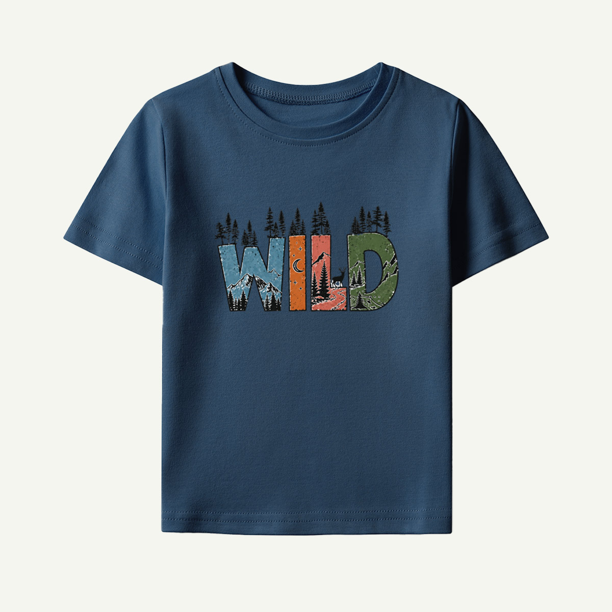 Wild Forest Landscape Lettering Kids T-Shirt