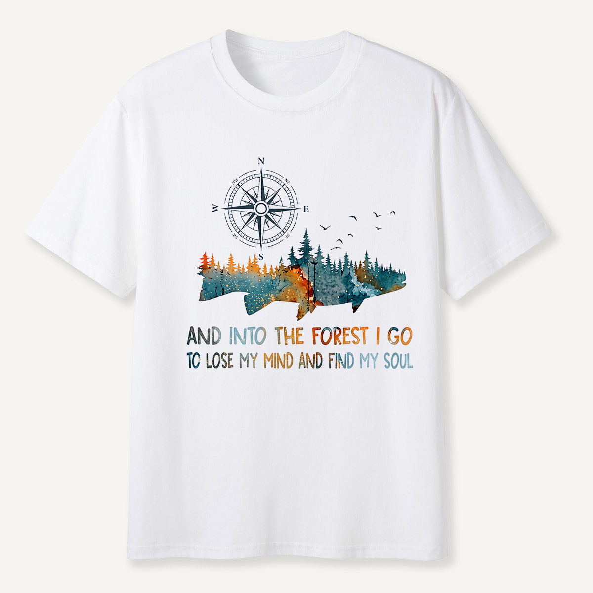 And Into the Forest I Go Bear Compass T-Shirt