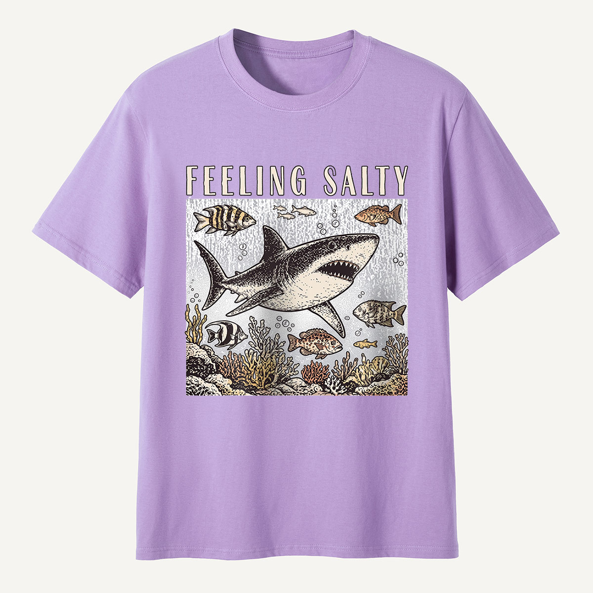 Feeling Salty Shark Ocean Humor T-Shirt
