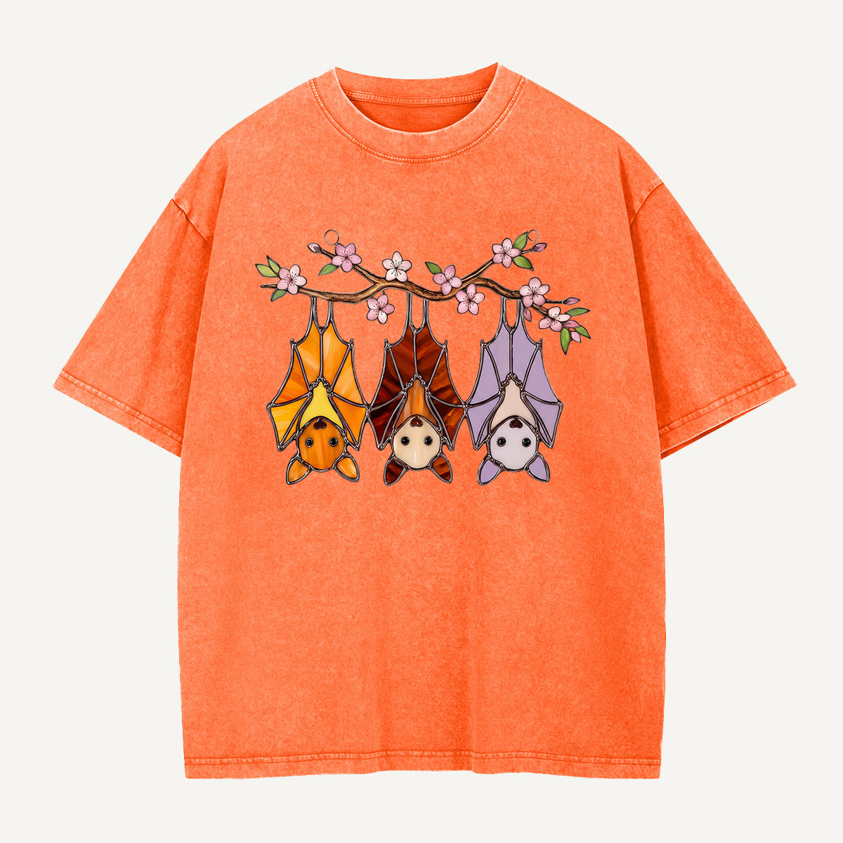 Cherry Blossom Bat Trio Washed T-Shirt