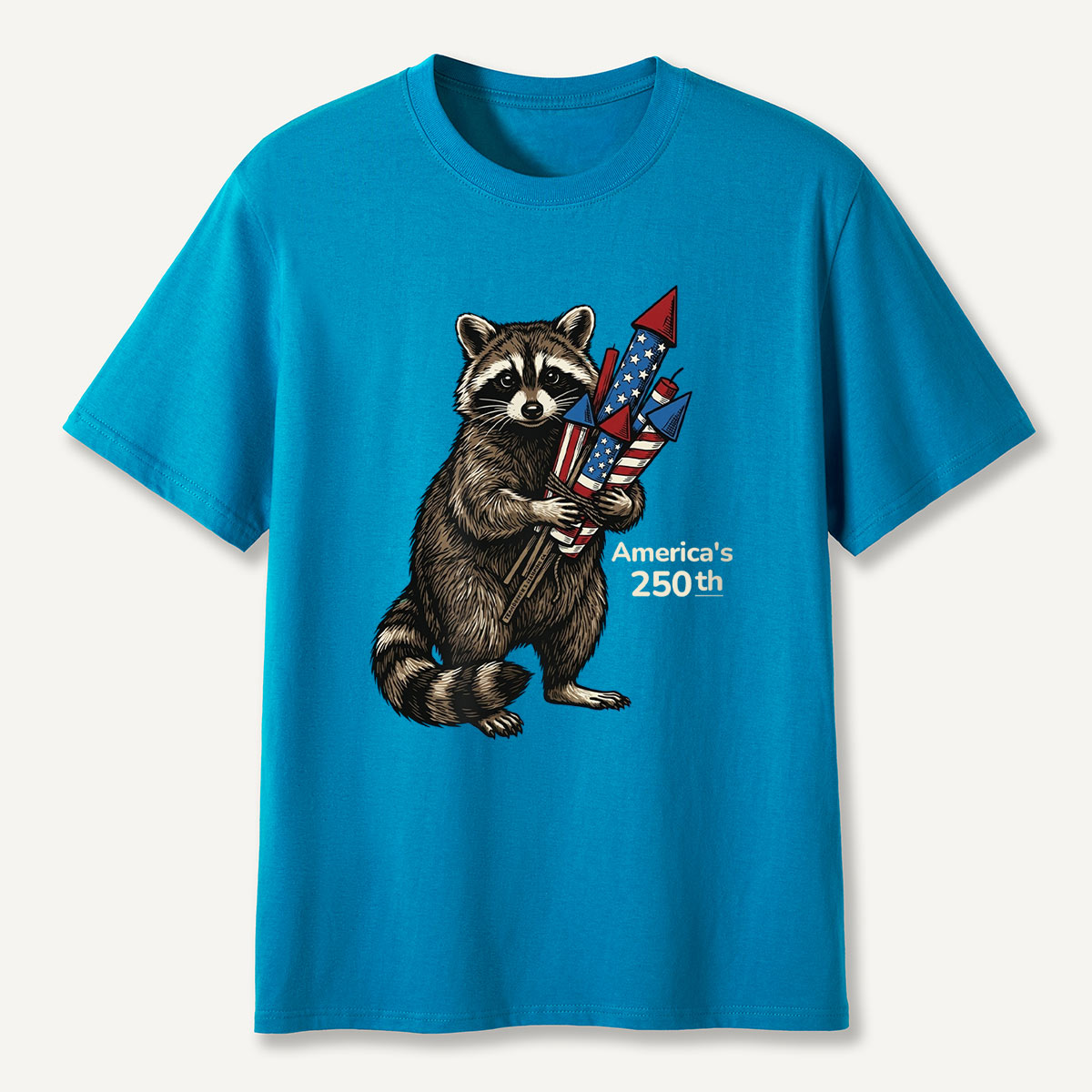 Raccoon America’s 250th Fireworks T-Shirt