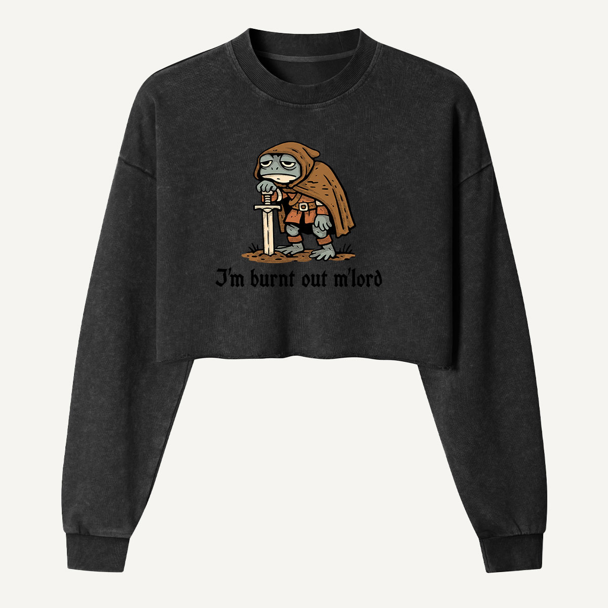 Im Burnt Out Outdoor Critter Women's Washed Cropped Sweatshirt