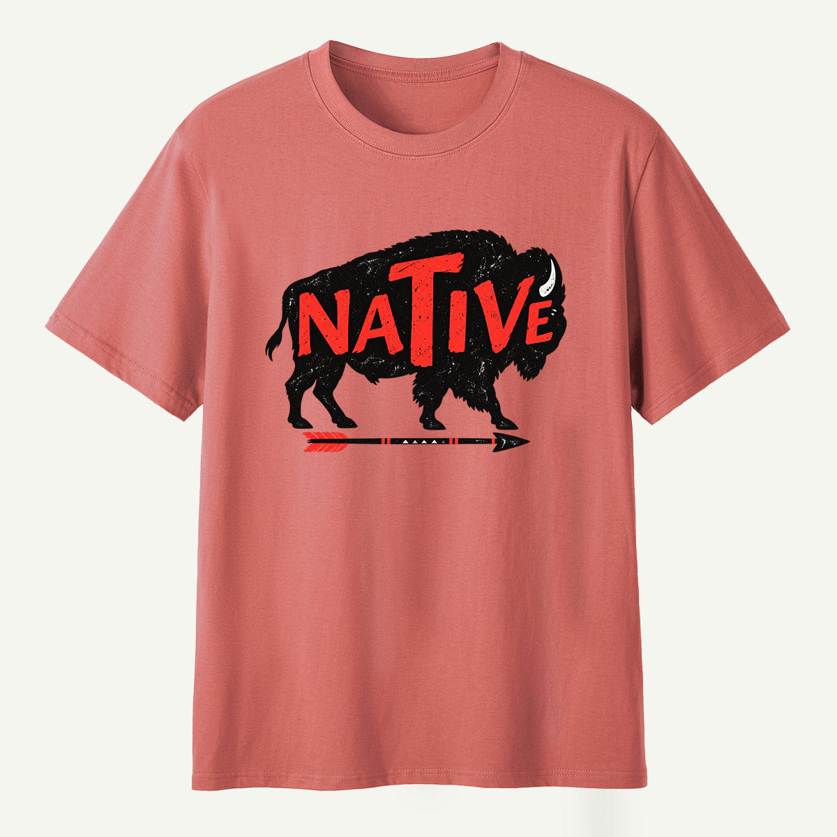 Native American Bison Heritage Wildlife Art T-Shirt
