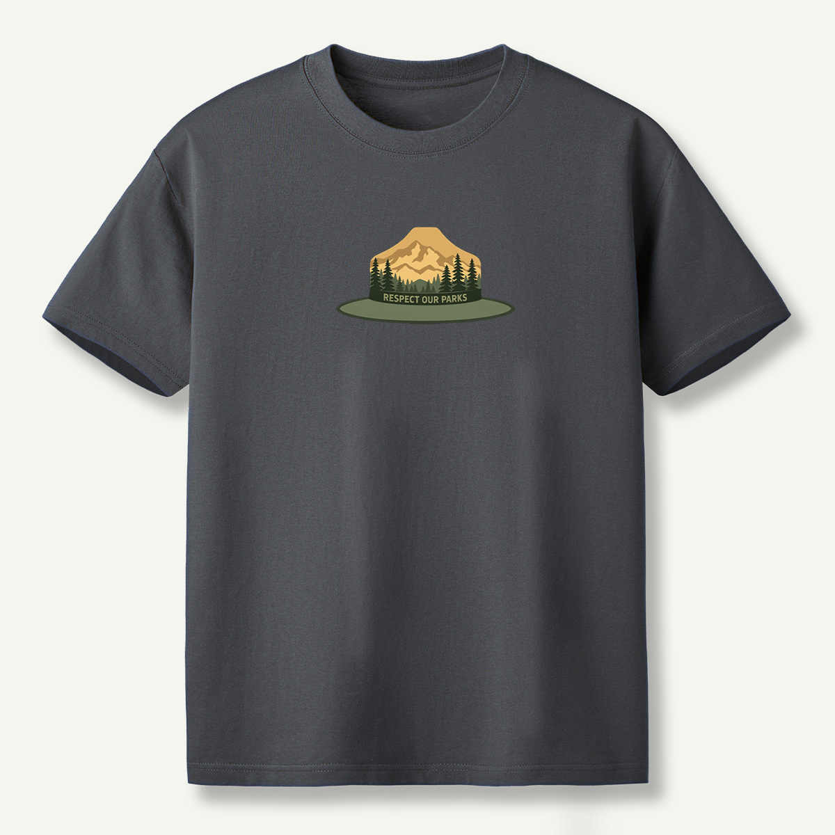 Respect Our Parks Mountain Forest Ranger Hat Badge T-Shirt