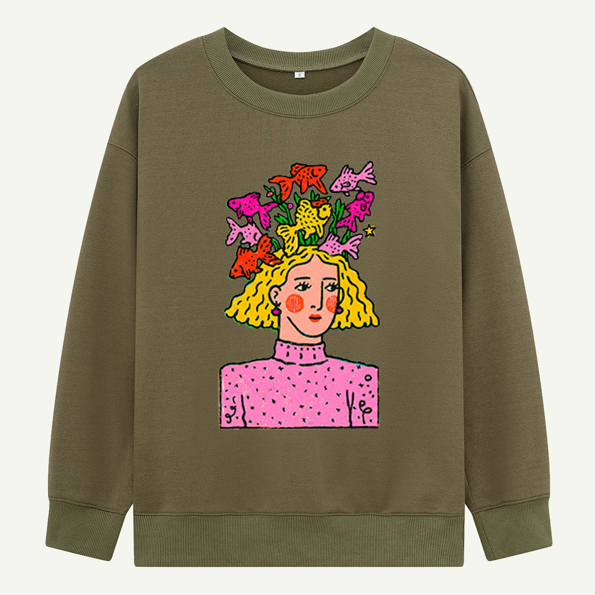 Fish Crown Figure Sweatshirts
