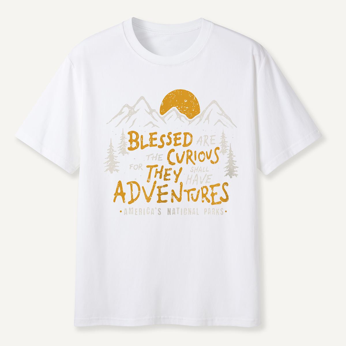 Blessed Are the Curious Adventure Mountains T-Shirt
