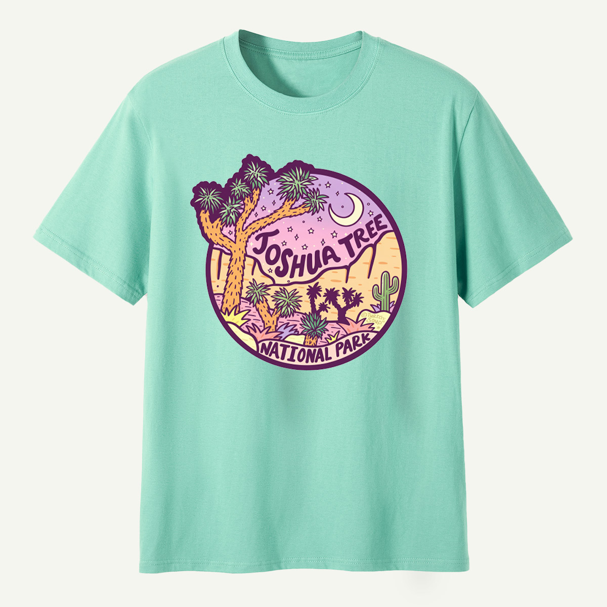 Joshua Tree National Park Desert Moonlight Landscape T-Shirt