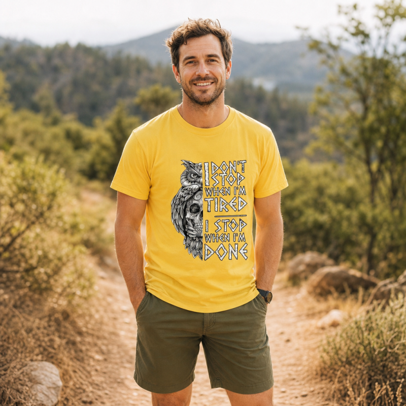 I Don’t Stop When I’m Tired Owl Motivation T-Shirt