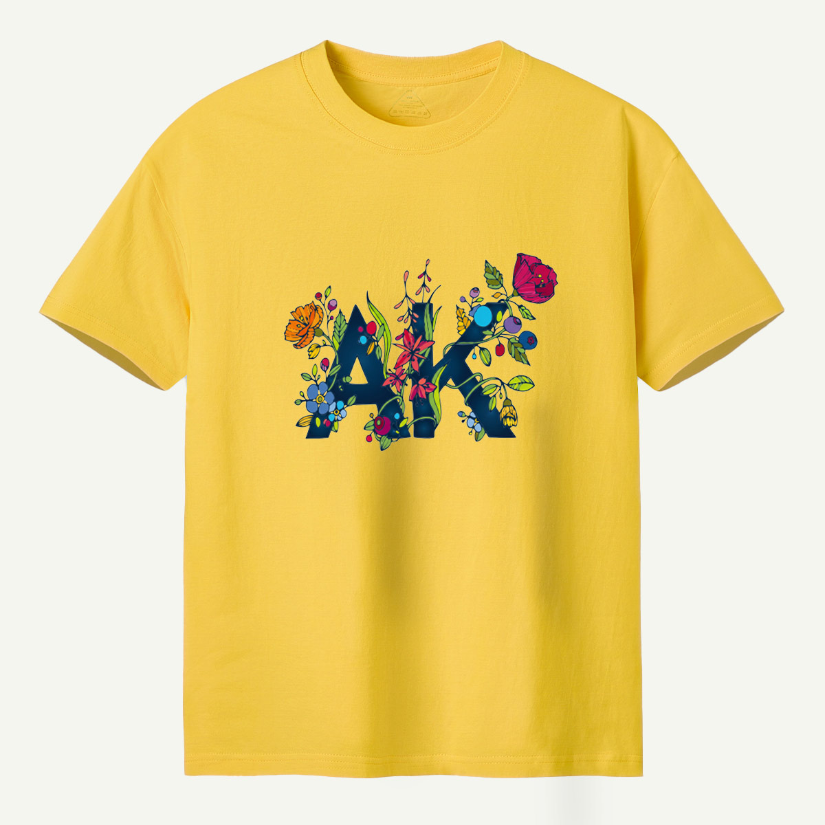 Floral Letter M Wildflower Botanical Collage T-Shirt