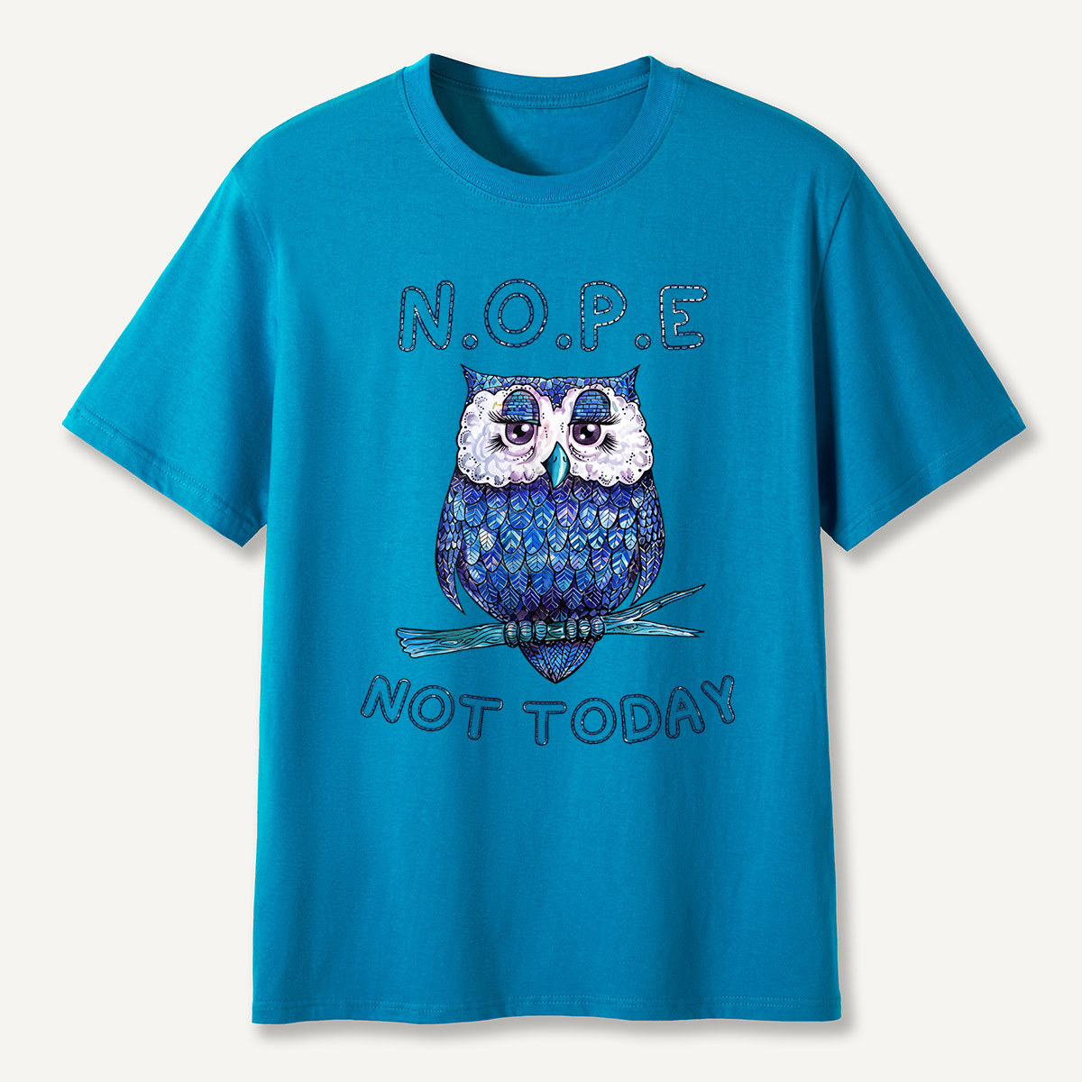N.O.P.E Not Today Blue Owl T-Shirt